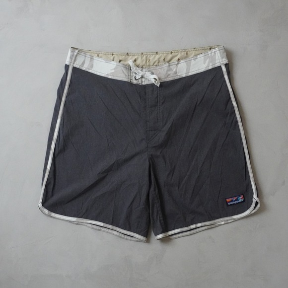 Patagonia Other - Patagonia Board Shorts 36 Mens Grey Camo Trim Stretch Surf Swim Trunks